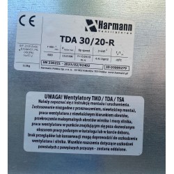 Wentylator promieniowy TDA 30/20-R 42000m3/h/1200Pa, 15,0kW, 650obr Harmann